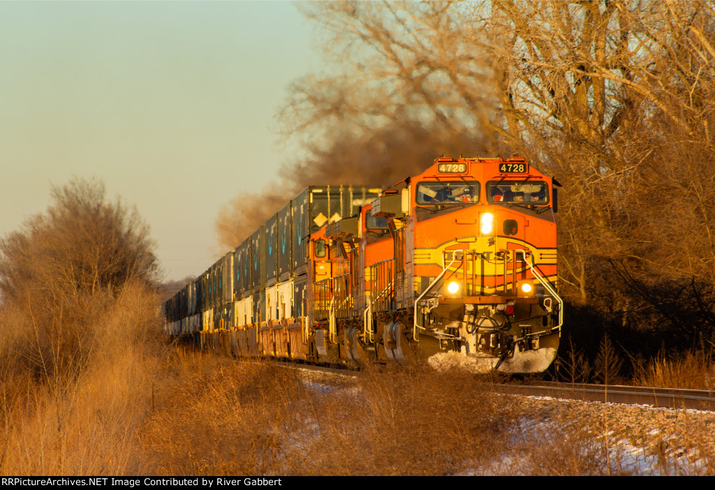 BNSF H2 C44-9W Trio at Morris